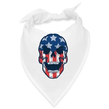 Totenkopf Amerika Republikaner T-Shirt US Army - Bandana - Weiß - Vorne
