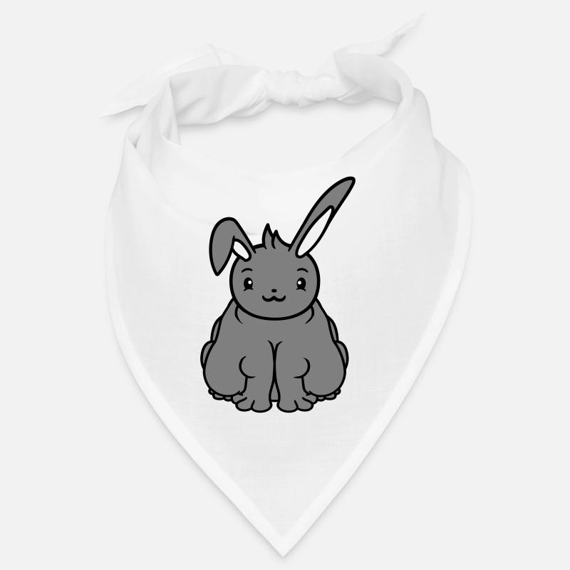 Gros Lapin Assis En Surpoids Gros Affamé Drôle Bandana
