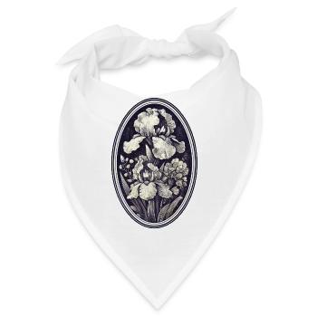 Viktorianische Vintage-Iris - Bandana - Weiß - Vorne