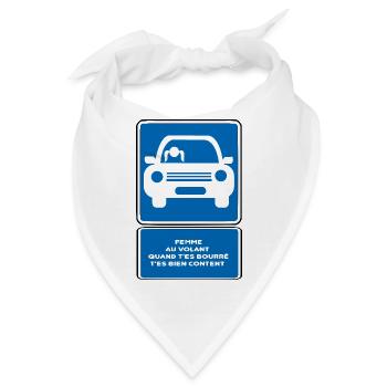 Frau am Steuer - Bandana - Weiß - Vorne