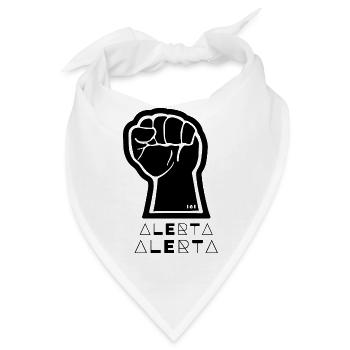 Faust Hoch Alerta Antifaschistisch Antifa 161 - 01 - Bandana - Weiß - Vorne