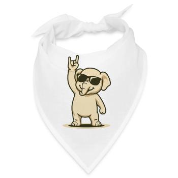 Elefanten-Groove - Bandana - Weiß - Vorne