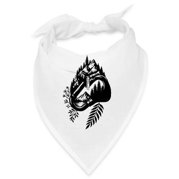 Karabiner & Berge – Natur im Herzen - Bandana - Weiß - Vorne