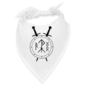 Wikinger Design - Germanen - Bandana - Weiß - Vorne