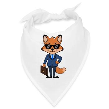 Fox Geschäftsmann eleganter Anzug mit Aktentasche - Bandana - Weiß - Vorne