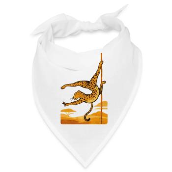 Pole Dance Leopardin Poledancerin Geschenk - Bandana - Weiß - Vorne