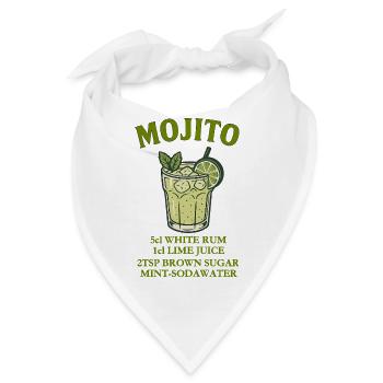 Mojito Design mit Limette und Minze - Bandana - Weiß - Vorne