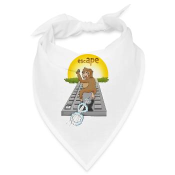 Humorvolles Affen-Design mit Tastatur - Bandana - Weiß - Vorne