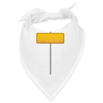 gelbes Straßenschild - Bandana - Weiß - Vorne