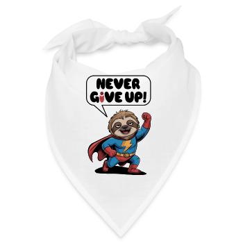 Never give up faultier - Bandana - Weiß - Vorne