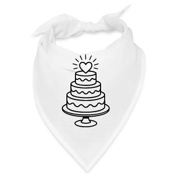 Hochzeit - Hochzeitstorte - Bandana - Weiß - Vorne