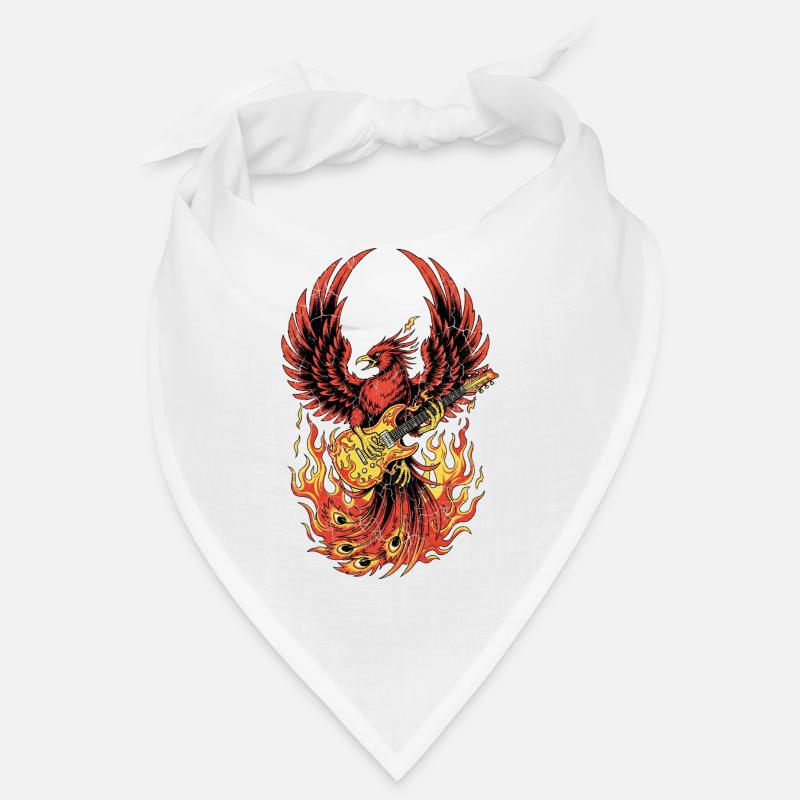 Fiery Eagle Guitar Rock Design Bandana