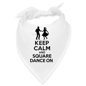 Keep Calm and Square Dance On - Bandana - Weiß - Vorne