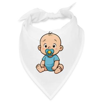 Spielerisches Baby mit Knuddel-Pacifier - Bandana - Weiß - Vorne