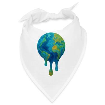 Schmelzende Weltkugel – Abstrakte Klimakunst - Bandana - Weiß - Vorne
