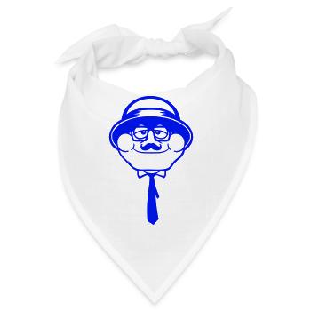 Frosch Sir Herr reich Gangster Brille Hut Krawatte - Bandana - Weiß - Vorne