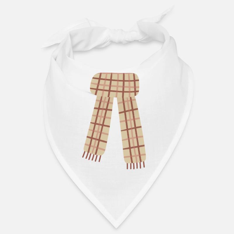 Beige karierter Schal Kuscheliger Strick Bandana