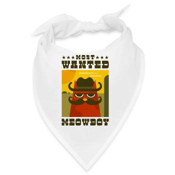Most Wanted Meowboy Cowboy Katze - Bandana - Weiß - Vorne