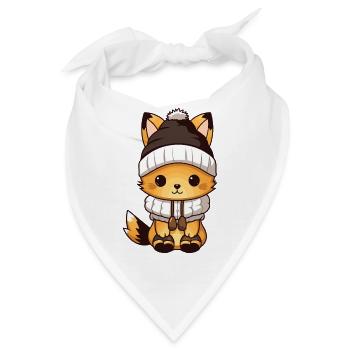 Fuchs Winter Tier Baby Comic - Bandana - Weiß - Vorne