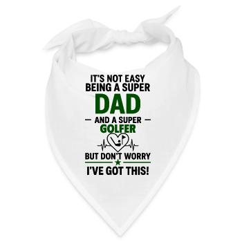 Herz + Golf – Super Papa Golfspieler - Bandana - Weiß - Vorne