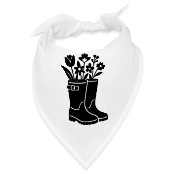 Frühlingsstiefel mit Blumen - Bandana - Weiß - Vorne