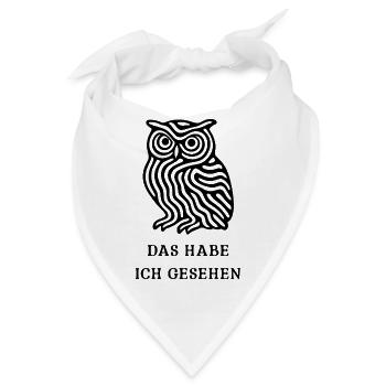 Eule „Das habe ich gesehen“ – Mystisches Design - Bandana - Weiß - Vorne