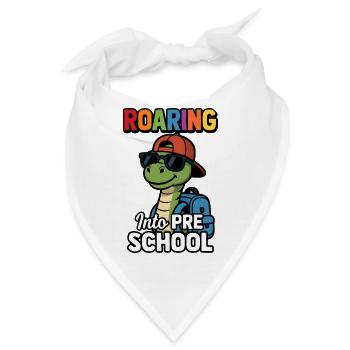Brüllen in den Vorschul-Dinosaurier zurück zur Schule - Bandana - Weiß - Vorne