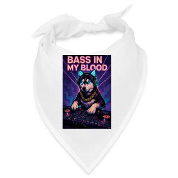 Husky DJ Neon Club – Bass in My Blood - Bandana - Weiß - Vorne