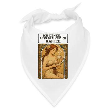 Pin-Up Frau mit Kaffee im Art-Nouveau-Stil - Bandana - Weiß - Vorne