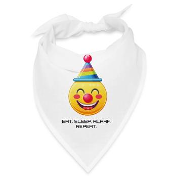 Clown Gesicht mit Spruch: Eat Sleep Alaaf Repeat - Bandana - Weiß - Vorne
