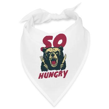 Hungriger Bär mit Besteck - Bandana - Weiß - Vorne