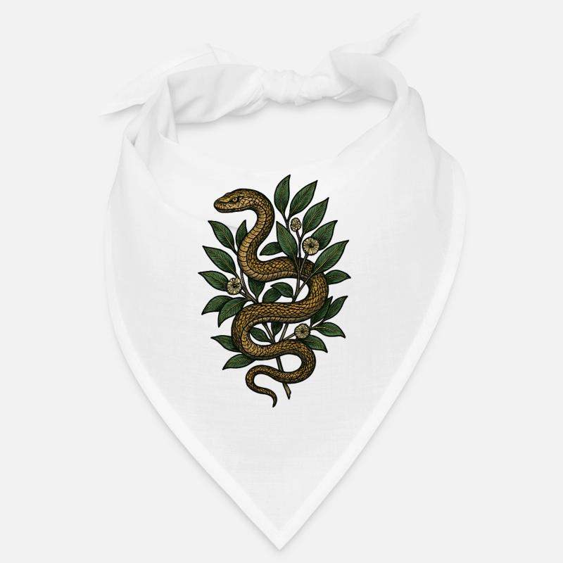 Serpent dans le feuillage - style botanique Bandana