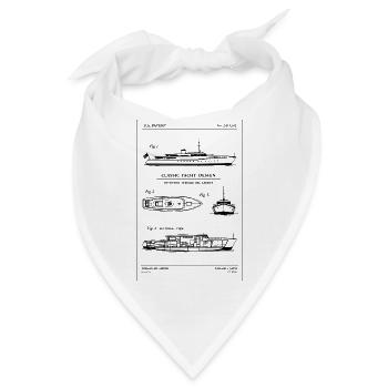 Yacht-Blueprint-Linienkunst - Bandana - Weiß - Vorne