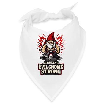 Böser Gnom, Dunkler Gnom, Goth-gnom, Lustiger Gnom - Bandana - Weiß - Vorne