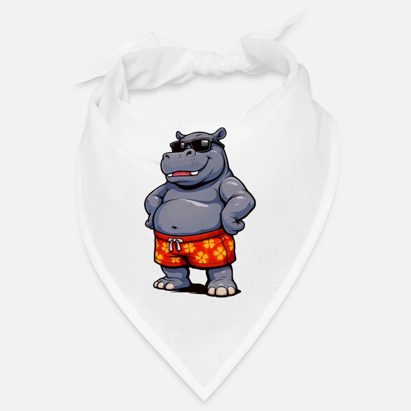 Nilpferd in Sonnenbrille Bandana