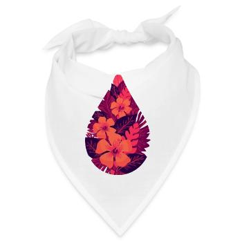Flora Feuerblätter - Bandana - Weiß - Vorne