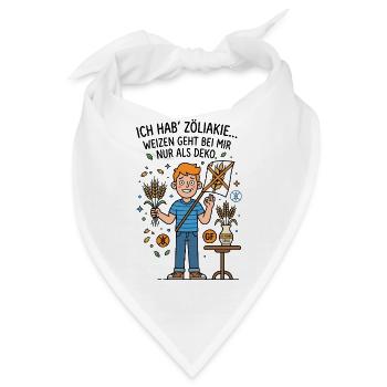 Zöliakie Weizen Deko glutenfrei Humor - Bandana - Weiß - Vorne