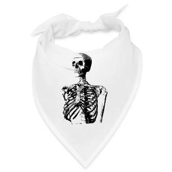 Glitch Skeleton Melt Dark Aesthetic Design - Bandana - Weiß - Vorne