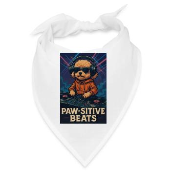 DJ Maltipoo – Paw-sitive Beats im Nachtclub - Bandana - Weiß - Vorne