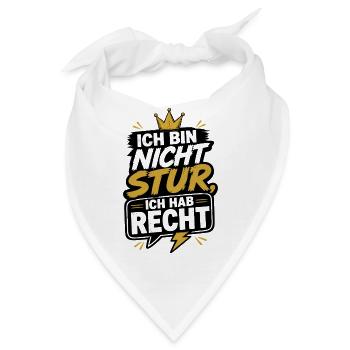 Ich bin nicht stur - Bandana - Weiß - Vorne