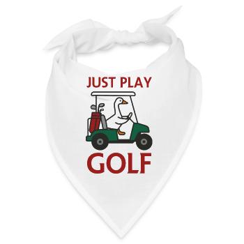 Gans im Golfwagen – Spiel einfach Golf - Bandana - Weiß - Vorne