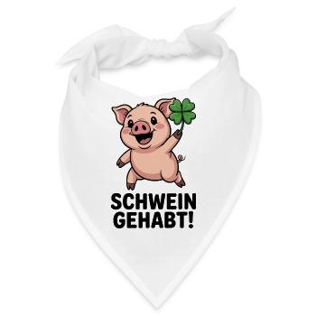  Schwein Gehabt Lustiges Glücksschwein Mit - Bandana - Weiß - Vorne