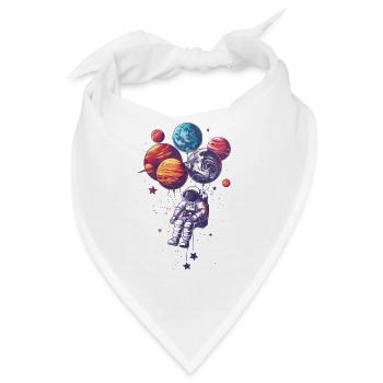 Astronaut mit Planetballons - Bandana - Weiß - Vorne