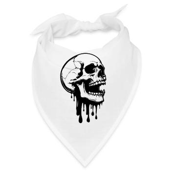 Schmelzender Totenkopf Grafik - Bandana - Weiß - Vorne