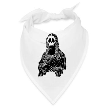 Mona Lisa Schädel (Schwarz) - Bandana - Weiß - Vorne