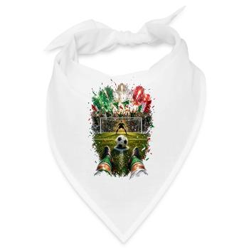 Torjubel unter Feuerwerk - Bandana - Weiß - Vorne