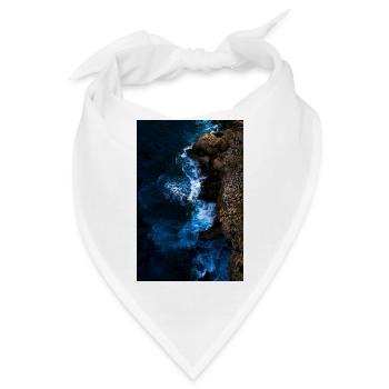 Küstenbrandung im Abendlicht - Bandana - Weiß - Vorne