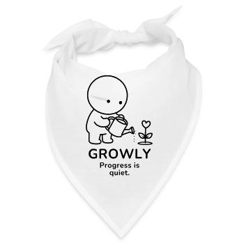 Growly – Progress Is Quiet | Plant Lover Mood - Bandana - Weiß - Vorne