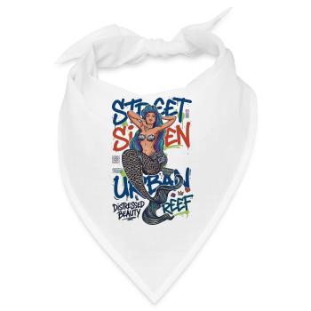 Straßensirene Urbane Meerjungfrau Graffiti Streetwear-Kunst - Bandana - Weiß - Vorne