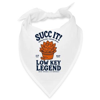 Succ It Low Key Legend Organic Succulent Lover - Bandana - Weiß - Vorne